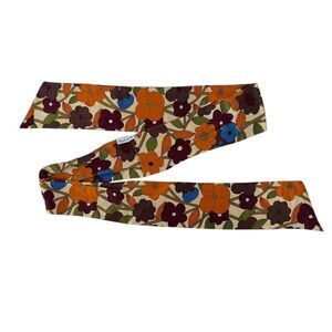 Frank & Kahn Scarf Belt Silky Satin Y2K Floral Hippie Bohemian Headband Multiuse